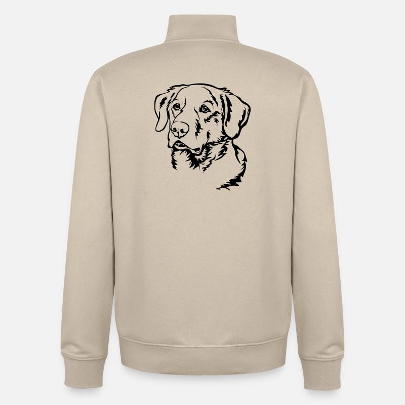 Tête de labrador - Sweat zippé unisexe en coton bio Stanley/Stella - beige crème
