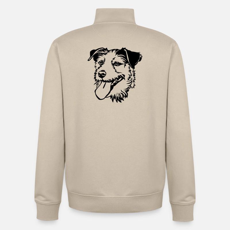 Parson Russel Terrier tête - Sweat zippé unisexe en coton bio Stanley/Stella - beige crème