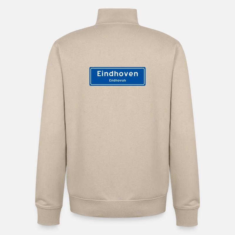 Ortsschild Eindhoven - Unisex Organic Zip Sweatshirt von Stanley/Stella - Cremebeige