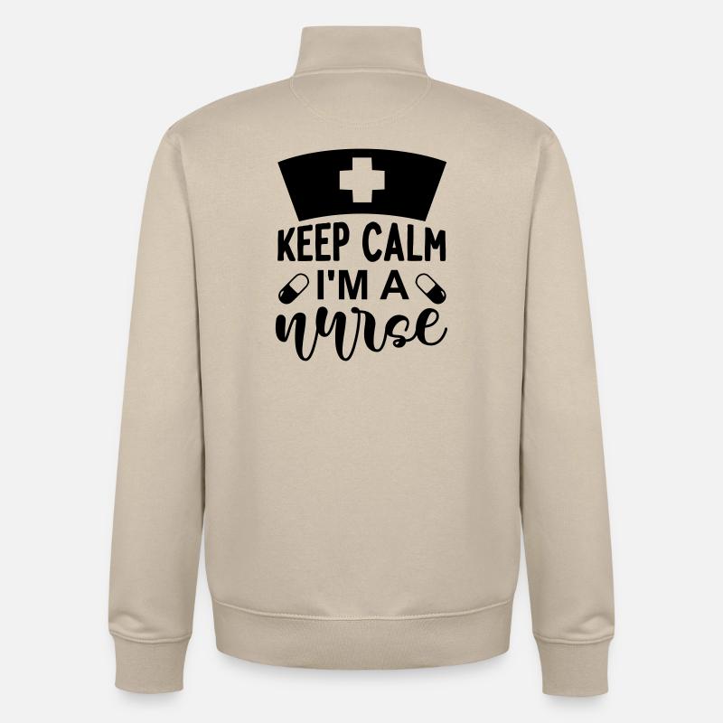 Keep calm im a nurse - Unisex Organic Zip Sweatshirt von Stanley/Stella - Cremebeige