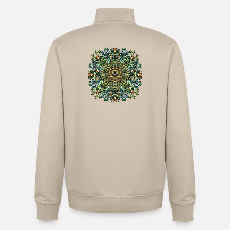 Mandala | Bunt | Leben | Geschenkidee - Unisex Organic Zip Sweatshirt von Stanley/Stella - Cremebeige