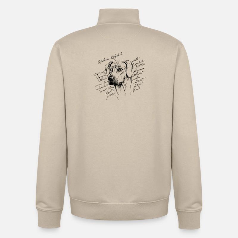 Rhodesian Ridgeback - Sweat zippé unisexe en coton bio Stanley/Stella - beige crème