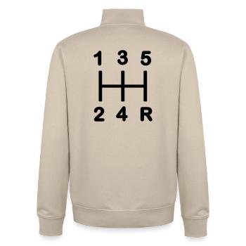 Fünfgang-Getriebe - Unisex Organic Zip Sweatshirt von Stanley/Stella - Cremebeige - Hinten - AI Model Male 185 dark (185cm)