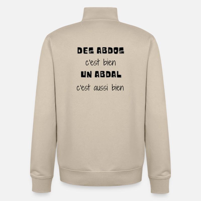 abdos,abdal - Sweat zippé unisexe en coton bio Stanley/Stella - beige crème