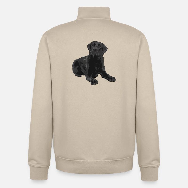 Schwarzer Labrador - Unisex Organic Zip Sweatshirt von Stanley/Stella - Cremebeige