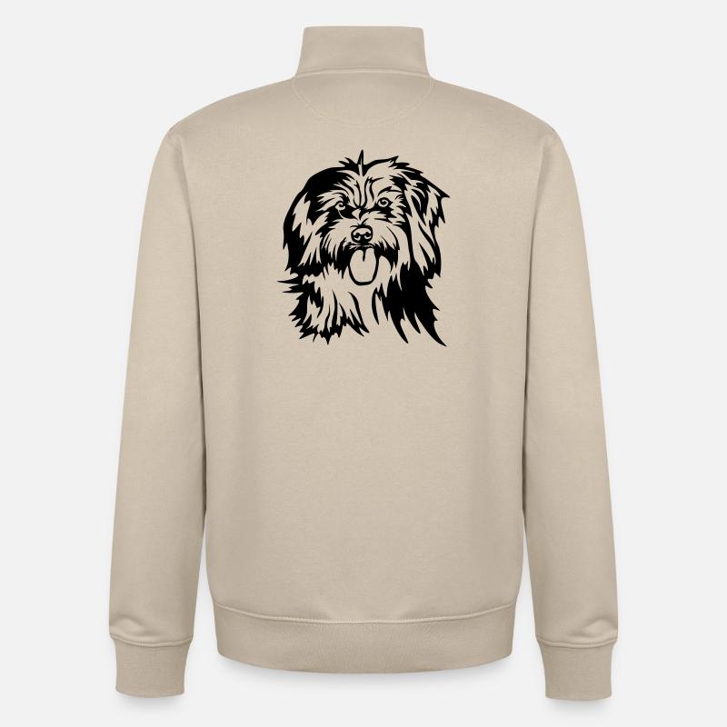 Berger des Pyreneés Kopf - Unisex Organic Zip Sweatshirt von Stanley/Stella - Cremebeige