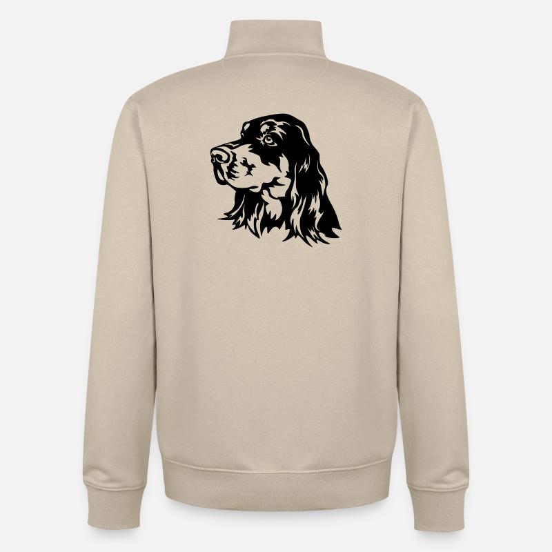 Gordon Setter Kopf - Unisex Organic Zip Sweatshirt von Stanley/Stella - Cremebeige
