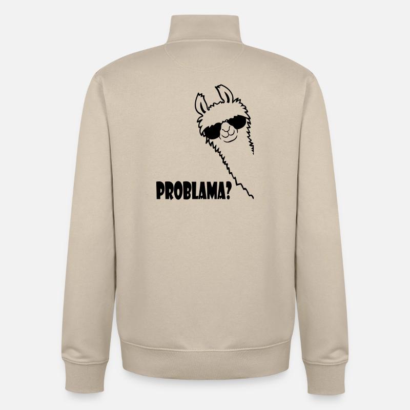Lama Problama Frage - Unisex Organic Zip Sweatshirt von Stanley/Stella - Cremebeige