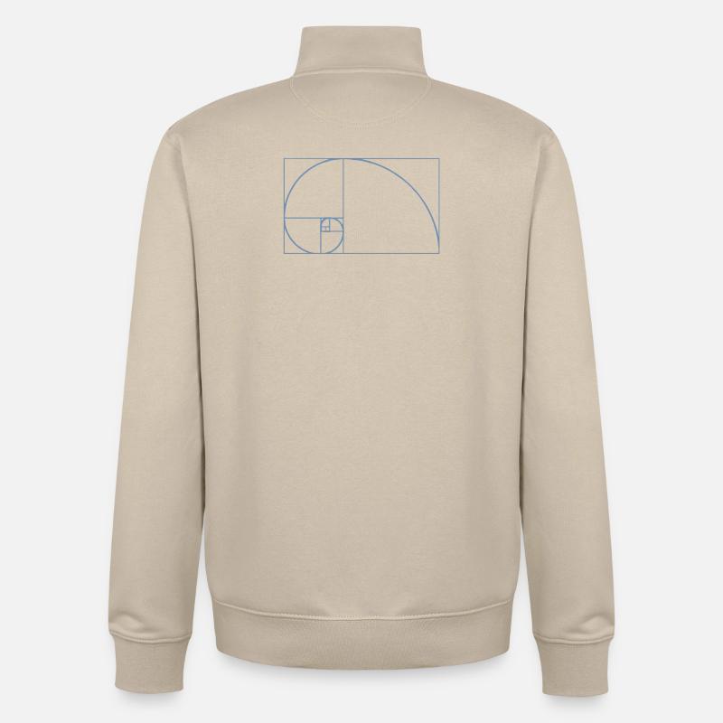 Fibonacci Tshirt - Sweat zippé unisexe en coton bio Stanley/Stella - beige crème