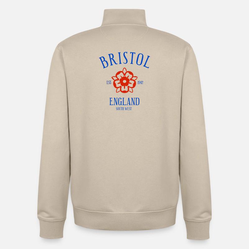 BRISTOL Angleterre - Sweat zippé unisexe en coton bio Stanley/Stella - beige crème
