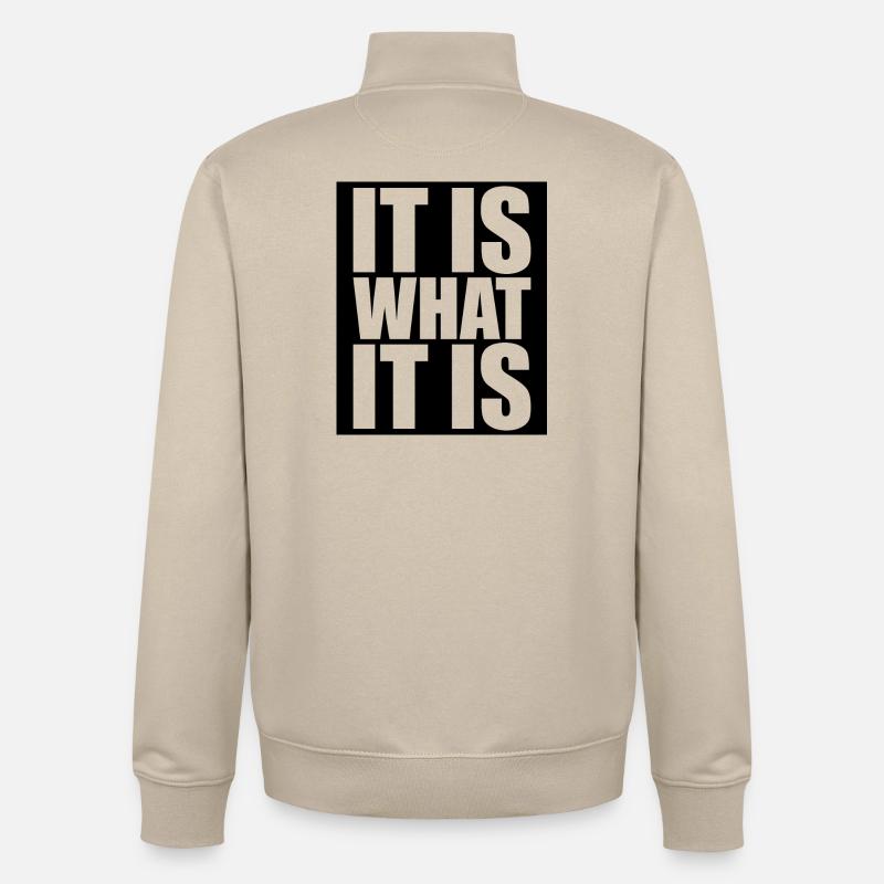 C’est ce que c’est - Sweat zippé unisexe en coton bio Stanley/Stella - beige crème