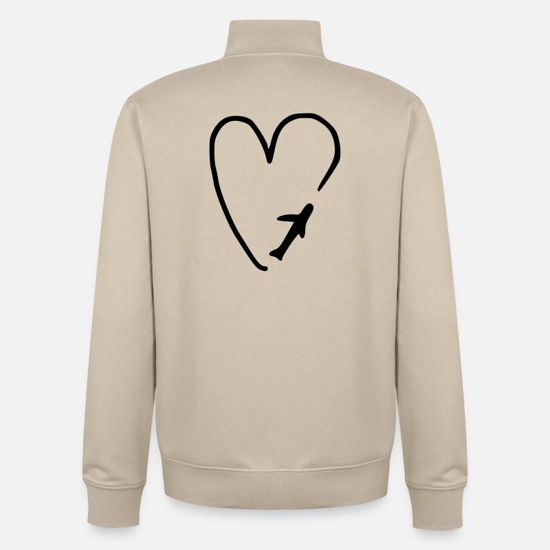 Flugliebe - Unisex Organic Zip Sweatshirt von Stanley/Stella - Cremebeige