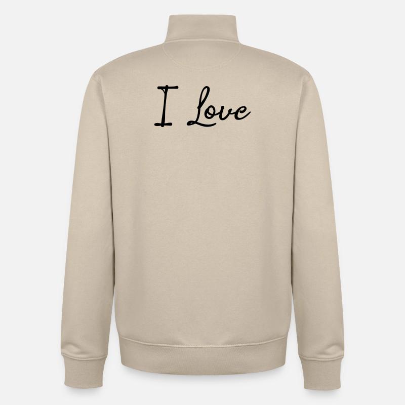 Liberté d’expression Paix Amour Déclaration Émotions - Sweat zippé unisexe en coton bio Stanley/Stella - beige crème