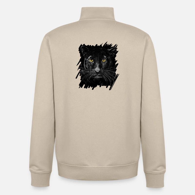 Schwarzer Panther - Unisex Organic Zip Sweatshirt von Stanley/Stella - Cremebeige