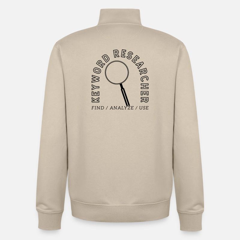 Chercheur en mots-clés – Conception d’emblèmes SEO - Sweat zippé unisexe en coton bio Stanley/Stella - beige crème