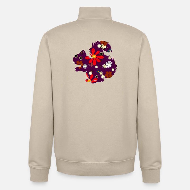 Herbstoutfit freizeit, eichhörnchchen design - Unisex Organic Zip Sweatshirt von Stanley/Stella - Cremebeige