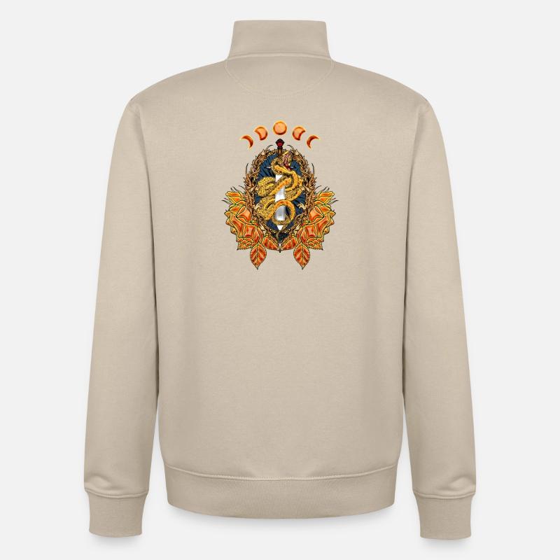 Superbe serpent avec épée - Sweat zippé unisexe en coton bio Stanley/Stella - beige crème