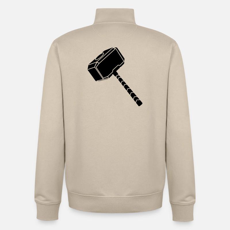 Marteau Thor - Sweat zippé unisexe en coton bio Stanley/Stella - beige crème