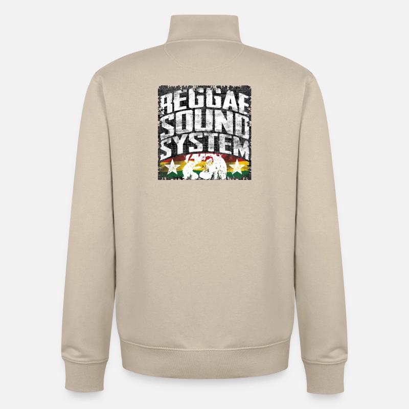 Système de son Reggae - Sweat zippé unisexe en coton bio Stanley/Stella - beige crème