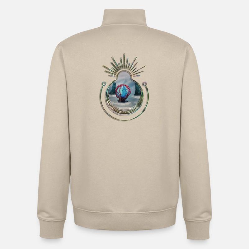 Dans le cocon sur la plage - Sweat zippé unisexe en coton bio Stanley/Stella - beige crème