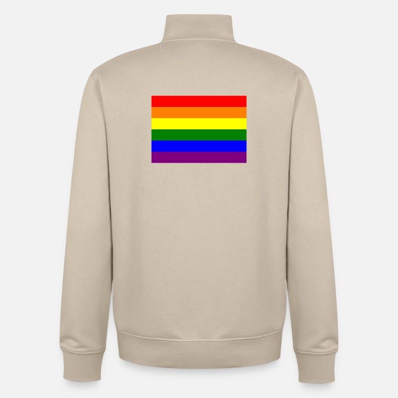Pride Regenbogen Flaggendesign - Unisex Organic Zip Sweatshirt von Stanley/Stella - Cremebeige