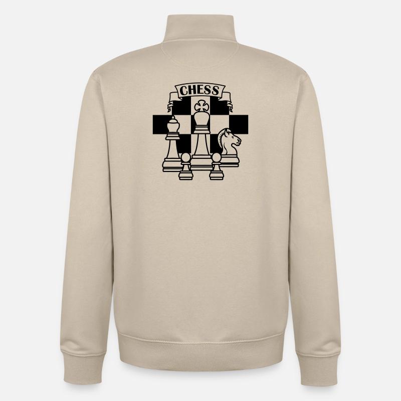 Pièces d’échecs - Sweat zippé unisexe en coton bio Stanley/Stella - beige crème