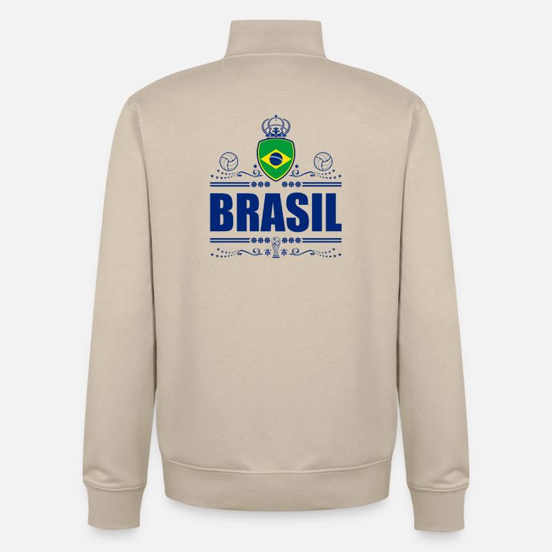 BRÉSIL - BRÉSIL - Sweat zippé unisexe en coton bio Stanley/Stella - beige crème