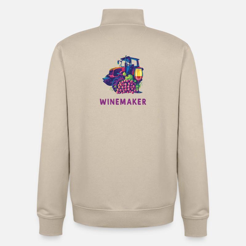 Winemaker Design - Unisex Organic Zip Sweatshirt by Stanley/Stella - desert dust