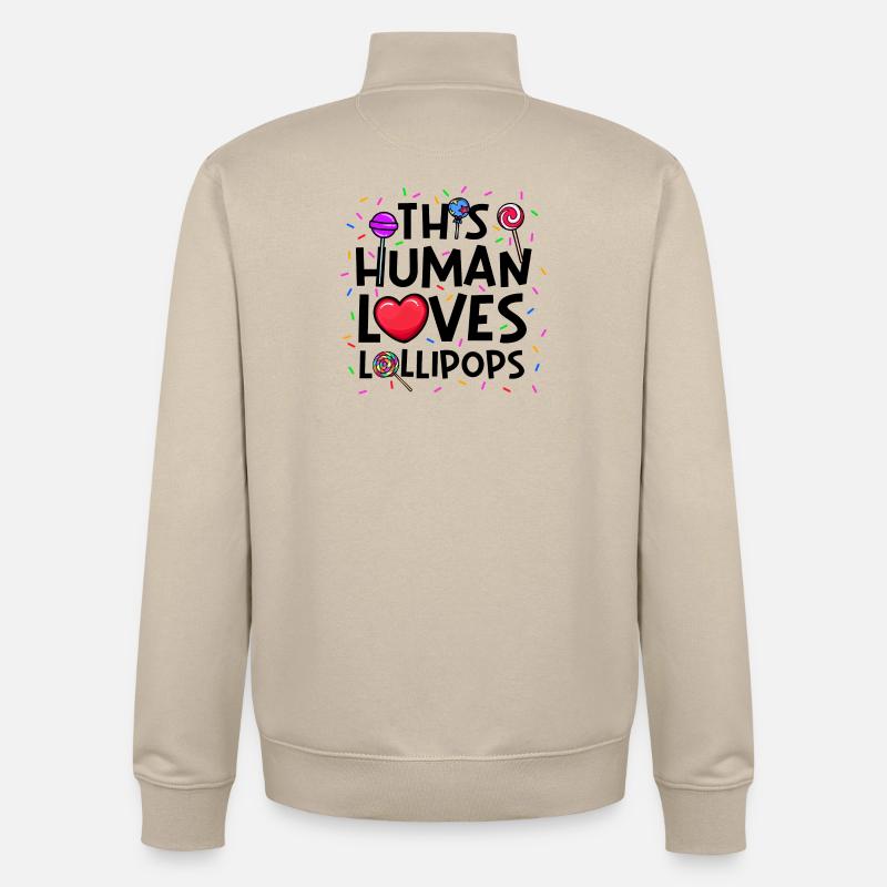 Sweet Tooth Statement Sweets Candy - Unisex Organic Zip Sweatshirt by Stanley/Stella - desert dust