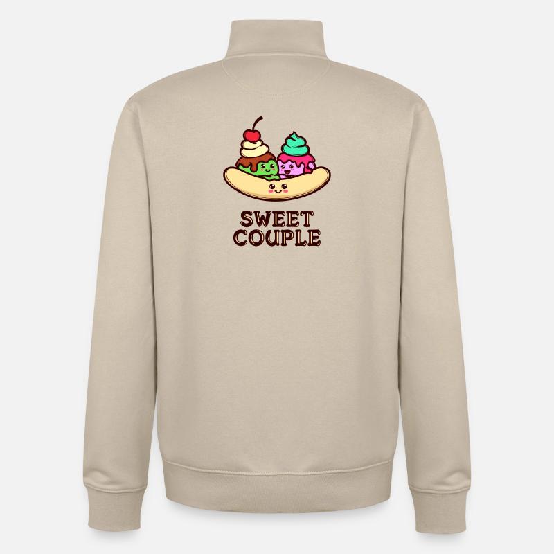 Sweets Statement Dessert Délicieuse Cuisson - Sweat zippé unisexe en coton bio Stanley/Stella - beige crème