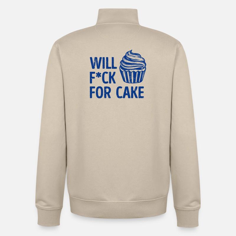 Statement Lecker Cupcake Süßigkeiten Kuchen - Unisex Organic Zip Sweatshirt von Stanley/Stella - Cremebeige