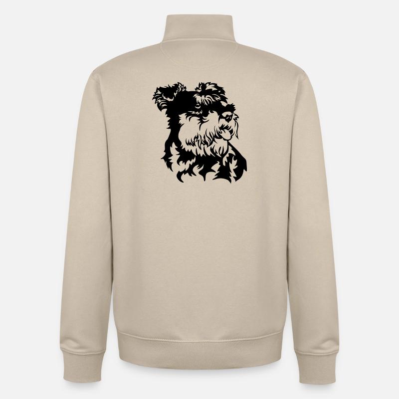 Tête de Schnauzer miniature - Sweat zippé unisexe en coton bio Stanley/Stella - beige crème