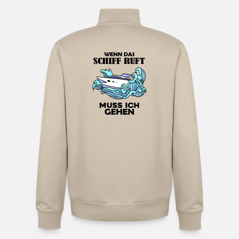 Schiff Schifffahrt - Unisex Organic Zip Sweatshirt von Stanley/Stella - Cremebeige
