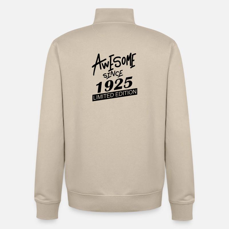 1925 - Né en 1925 - Sweat zippé unisexe en coton bio Stanley/Stella - beige crème