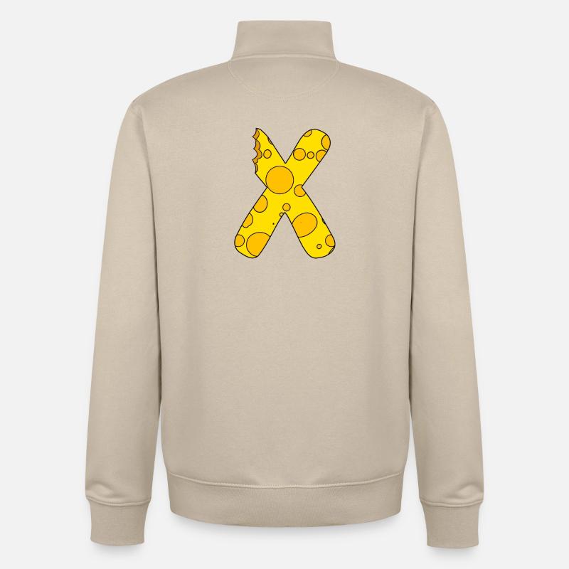Lettre X - Sweat zippé unisexe en coton bio Stanley/Stella - beige crème