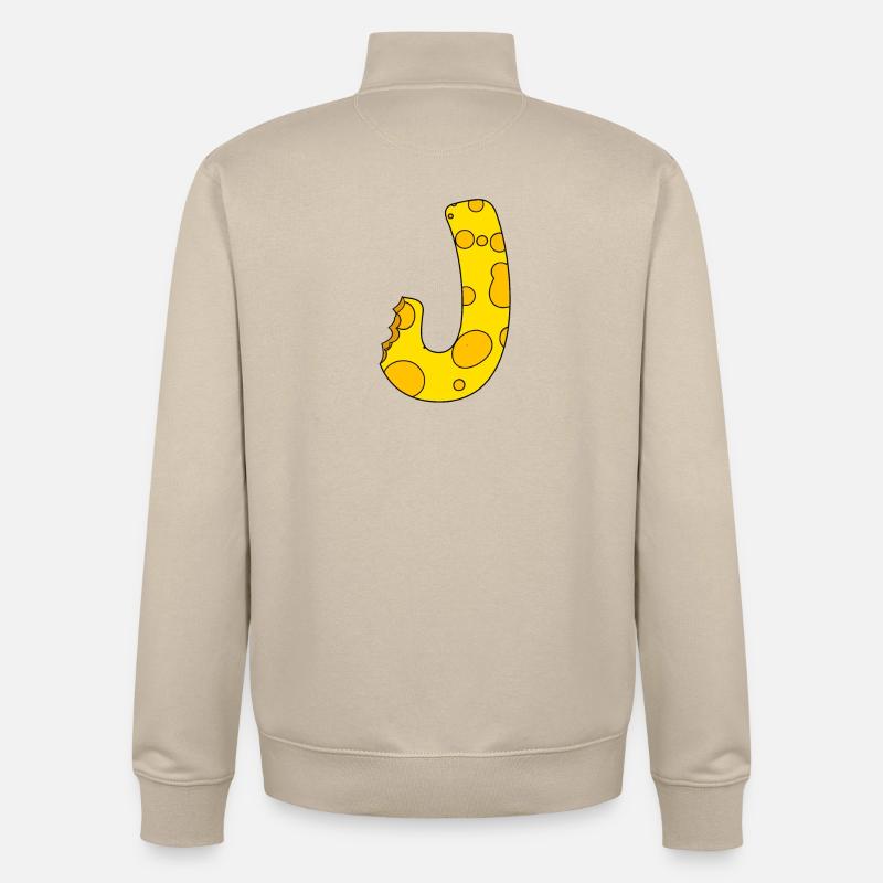 Buchstabe J - Unisex Organic Zip Sweatshirt von Stanley/Stella - Cremebeige