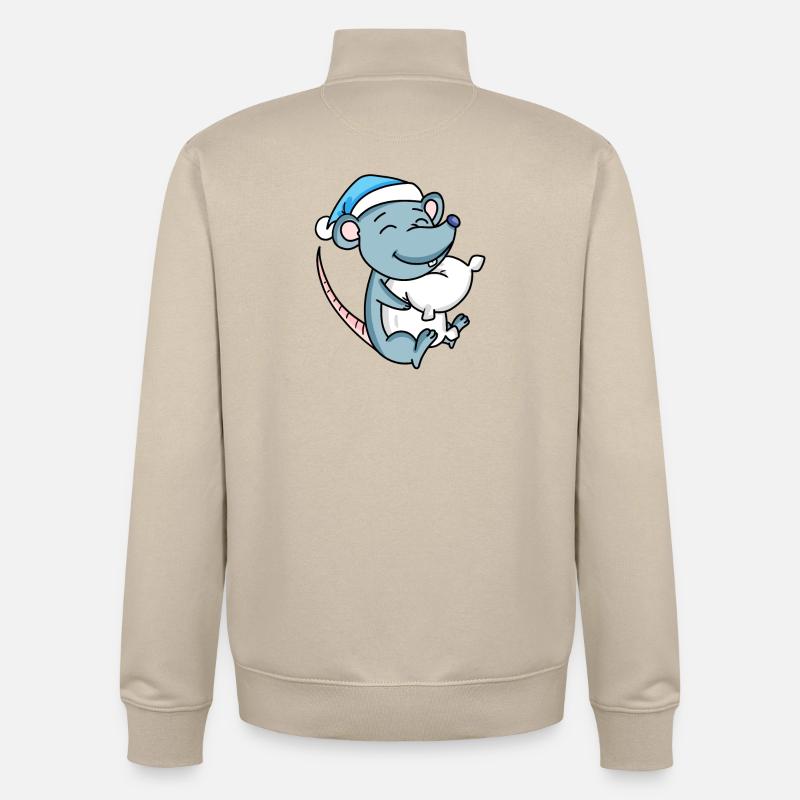 Souris Bébé - Sweat zippé unisexe en coton bio Stanley/Stella - beige crème