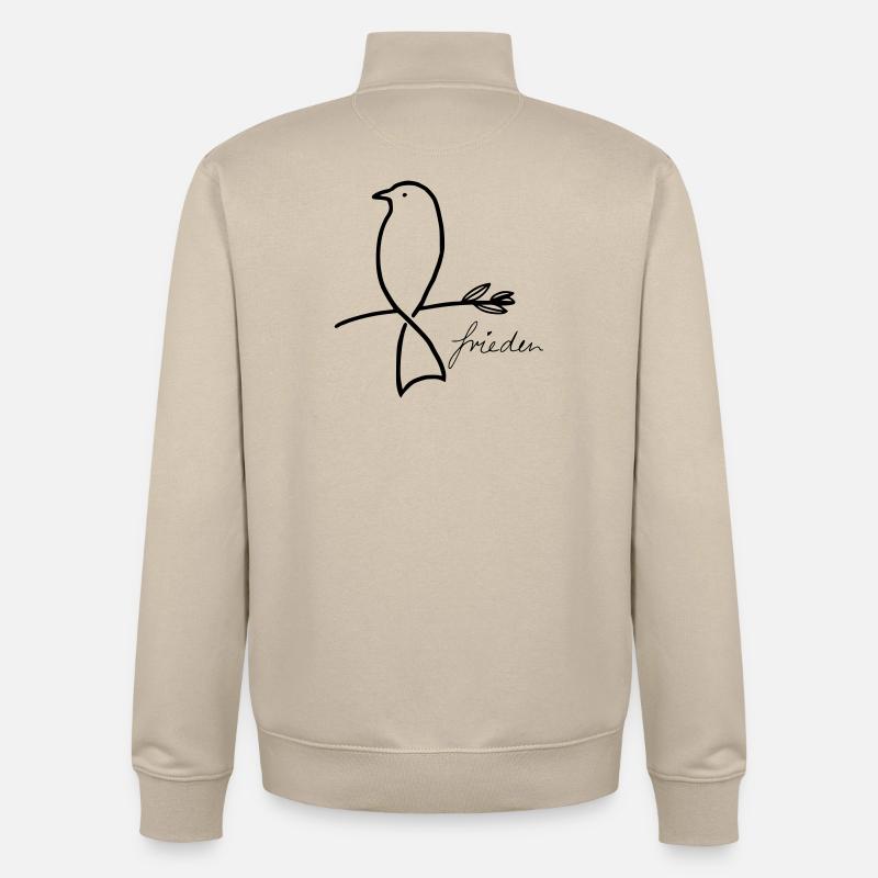 Paix - Sweat zippé unisexe en coton bio Stanley/Stella - beige crème