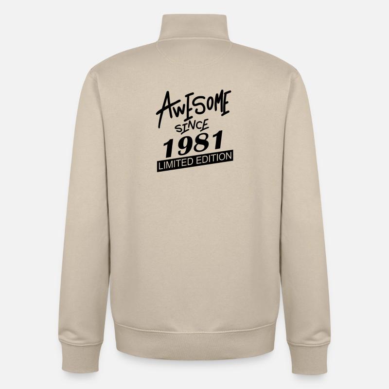 1981 - Né en 1981 - Sweat zippé unisexe en coton bio Stanley/Stella - beige crème