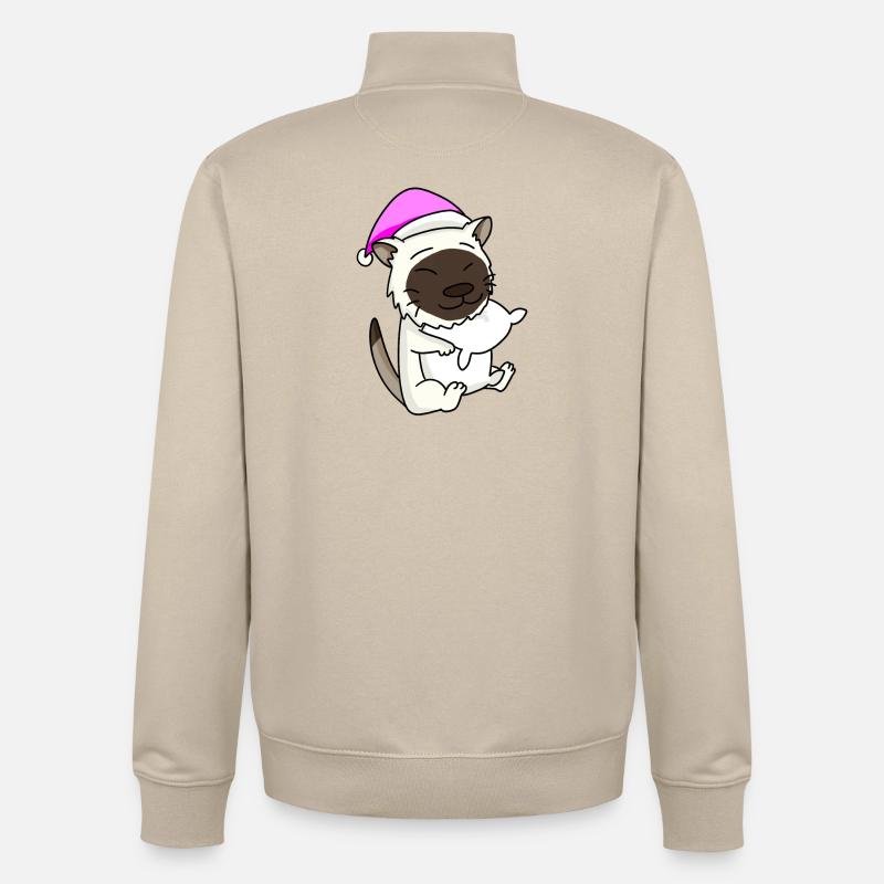 Katze Katzenrasse Birma - Unisex Organic Zip Sweatshirt von Stanley/Stella - Cremebeige