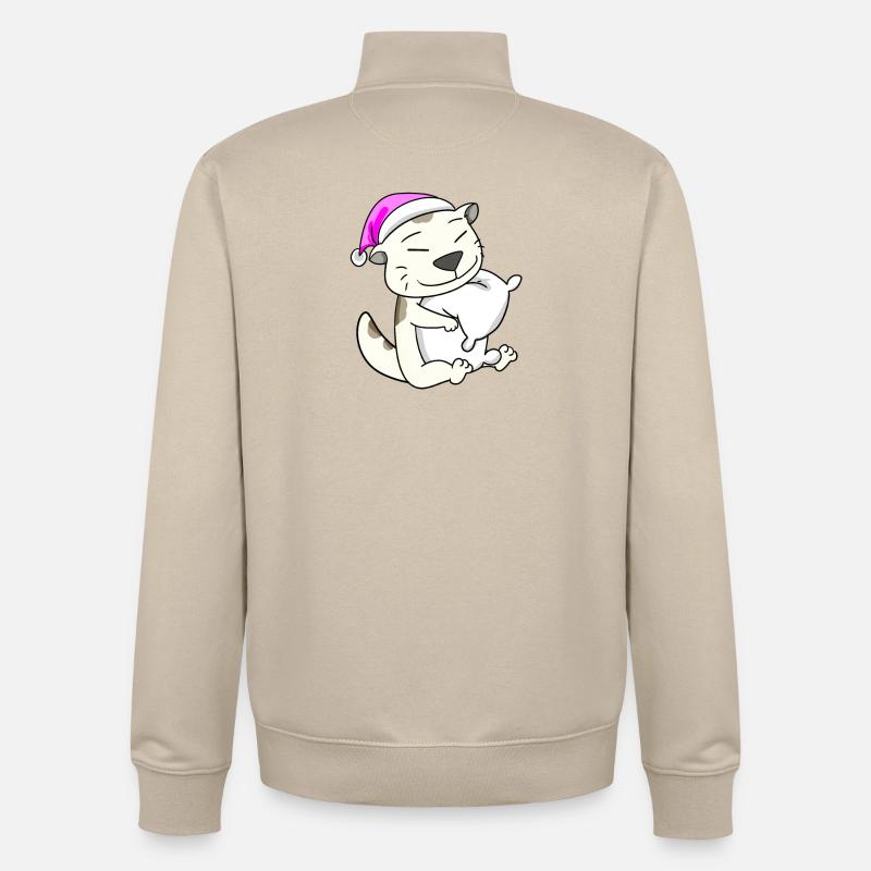 Katze Katzenrasse Devon Rex - Unisex Organic Zip Sweatshirt von Stanley/Stella - Cremebeige