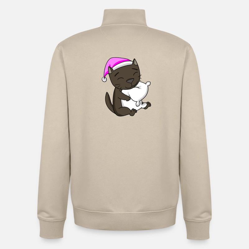 Chat race de chat La Havane - Sweat zippé unisexe en coton bio Stanley/Stella - beige crème