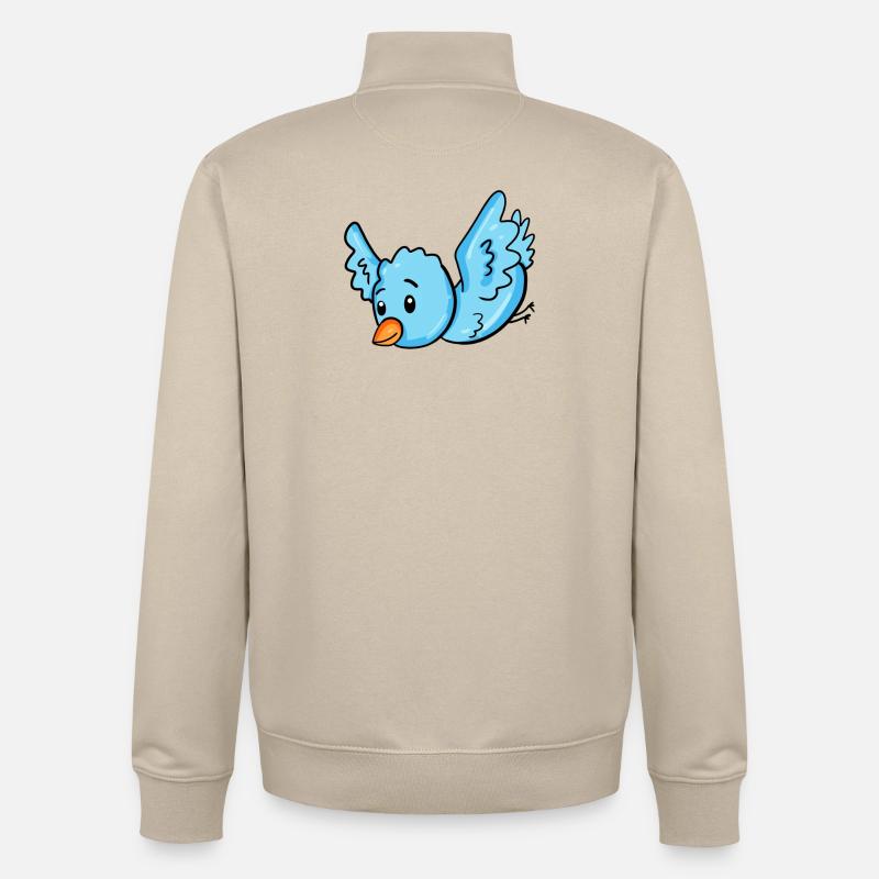 Vogel Blau - Unisex Organic Zip Sweatshirt von Stanley/Stella - Cremebeige