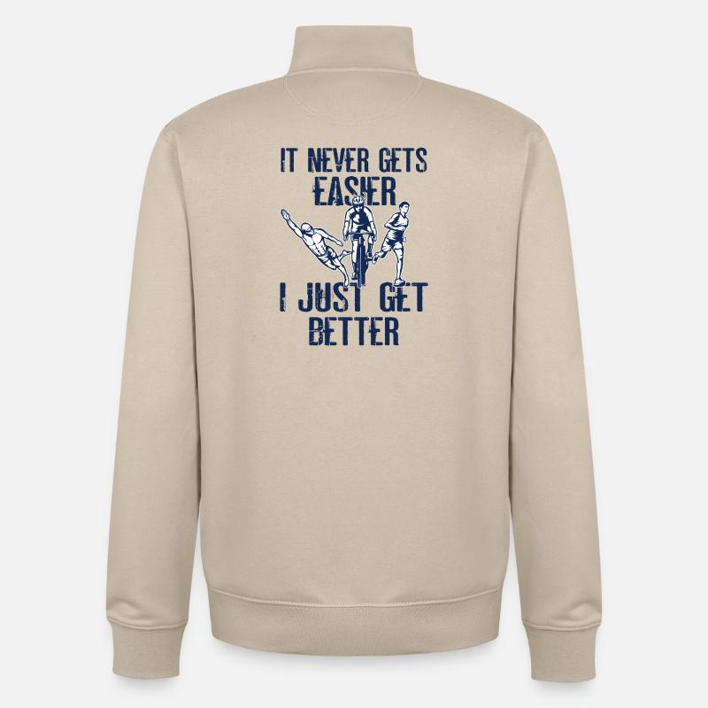 Es Wird Nie Einfacher Triathlon - Unisex Organic Zip Sweatshirt von Stanley/Stella - Cremebeige