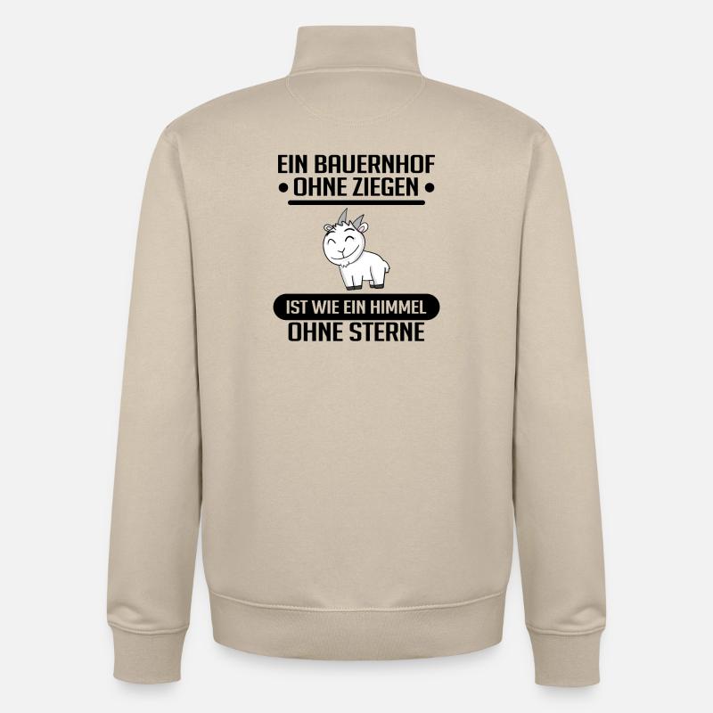 Ziege Ziegenbock Bock - Unisex Organic Zip Sweatshirt von Stanley/Stella - Cremebeige