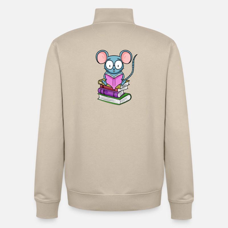 Read Book Books Reader Gift - Unisex Organic Zip Sweatshirt by Stanley/Stella - desert dust