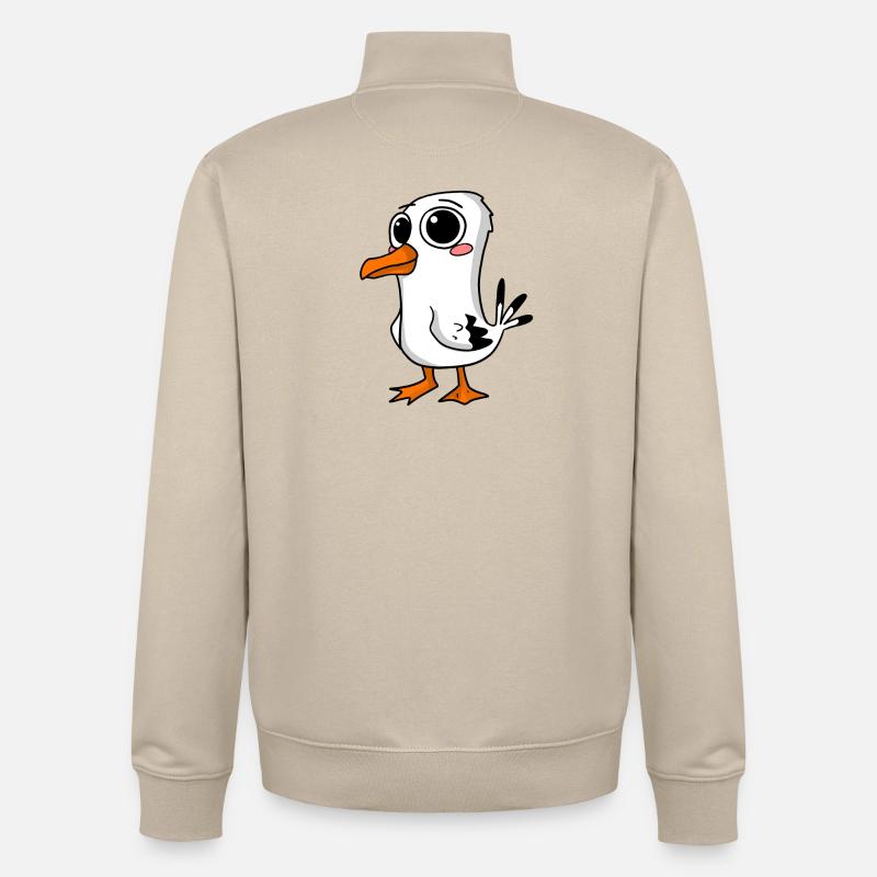 Mouette mignonne - Sweat zippé unisexe en coton bio Stanley/Stella - beige crème