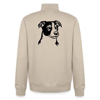 Tête de Jack Russell Terrier - Sweat zippé unisexe en coton bio Stanley/Stella - beige crème - Dos - AI Model Male 185 dark (185cm)