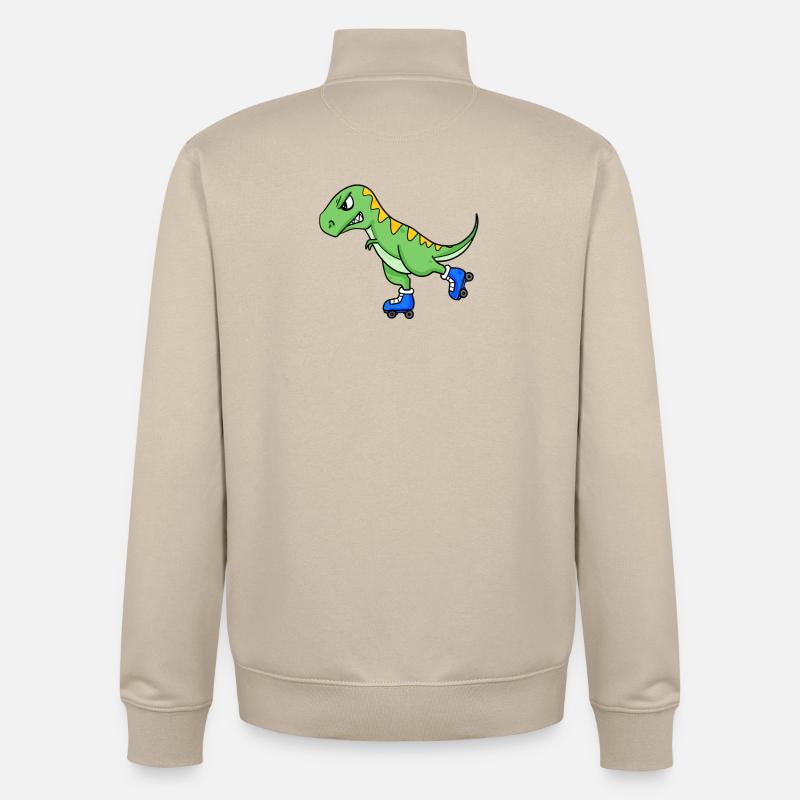 Dinosaurier Skating - Unisex Organic Zip Sweatshirt von Stanley/Stella - Cremebeige