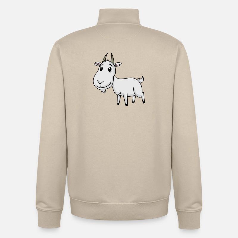 Chèvre mignonne - Sweat zippé unisexe en coton bio Stanley/Stella - beige crème